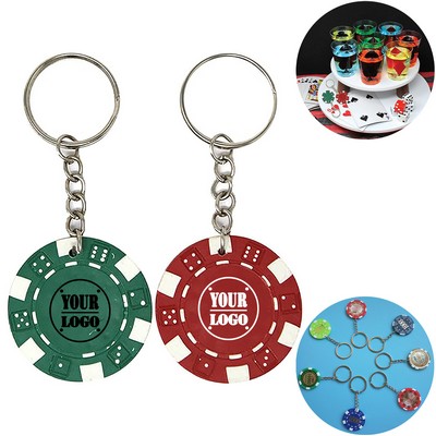 Double-sided Printing Poker Chip Keychain