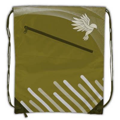 RPET Full Sublimation Slant-Zip Drawstring Bag