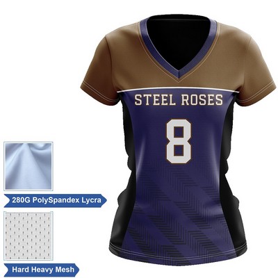 Women's Premium Sublimation Football Fanwear Jersey - Spandex with Mesh Siding