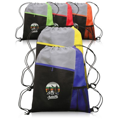 Mesh Pocket Drawstring Backpacks