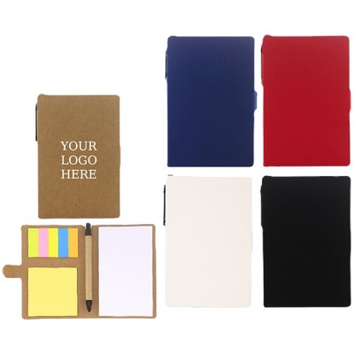 Kraft Paper Cover Sticky Notes With Pen