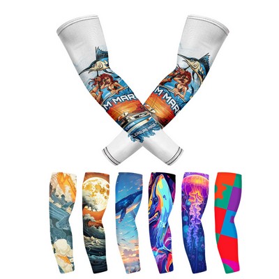 Sublimated Seamless Polyester Cooling Compression Sleeve (Per Pair)