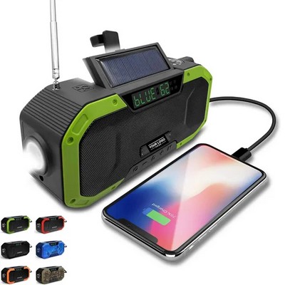 Bluetooth Hand Crank Emergency Radio Solar Power