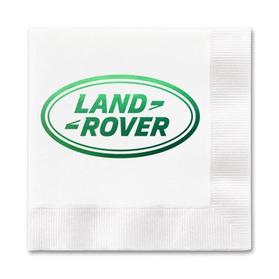 Foil Stamped 3-Ply White Beverage Napkin, FSC Certified