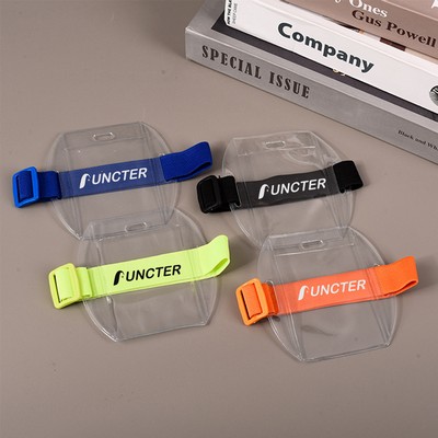 W/Hook & Loop Strap Armband Badge Holders