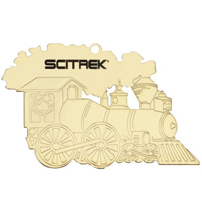 Train Golden Holiday Ornament