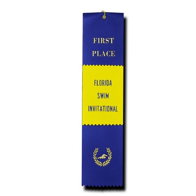 Custom Flat Ribbon w/ Event Card and Overlay (3"x 12")