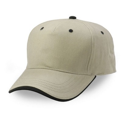 5 Panel Low Crown Heavy Brushed Cotton Wave Sandwich Cap