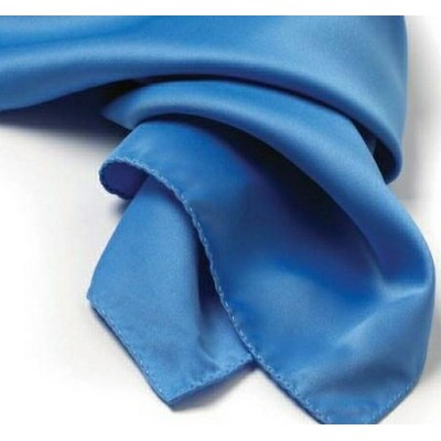 French Blue Polyester Satin Scarf - 30"x30"