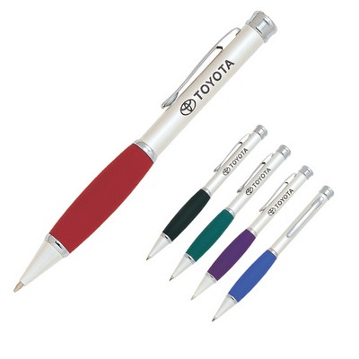 Gripper Ballpoint Pen w/Pearl Silver Barrel