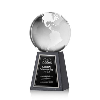 Globe on Tall Marble Base - 4" Diam