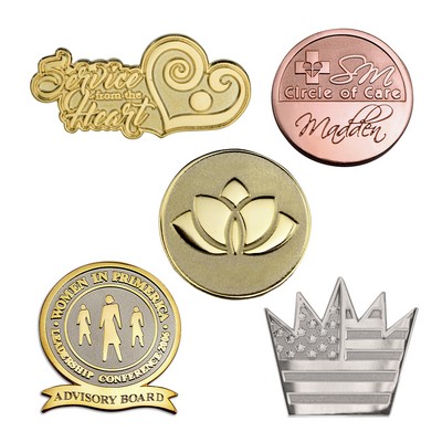 Custom Die Struck Sandblast & Polished Lapel Pin (1")