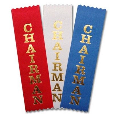 1-5/8"x6" Vertical Chairman Stock Title Ribbon