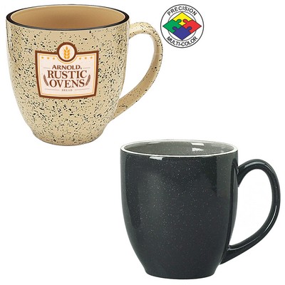 14.5 Oz. Graphite Gray/Light Gray Speckled Bistro Mug - Dishwasher Resistant - Precision Spot Color