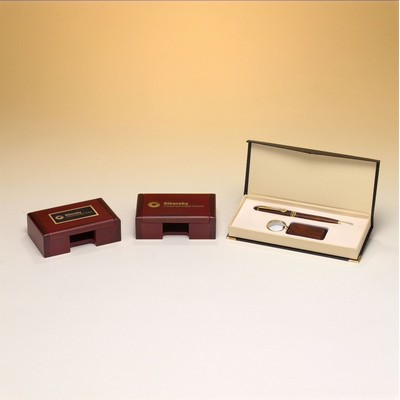 Rosewood Finish Business Card Box