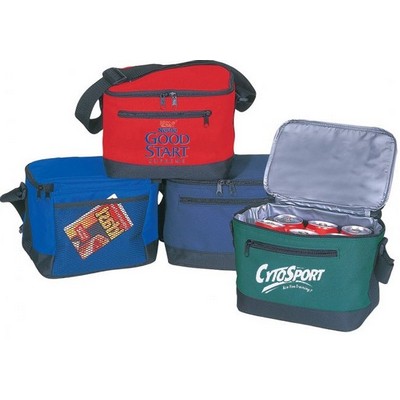 Outdoor Poly 6 Pack Cooler Bag w/ Front Zipper & Mesh Pocket