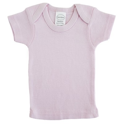 Rib Knit Short Sleeve Pink Lap T-Shirt