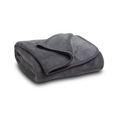 Charcoal Gray Coral Fleece Throw Blanket