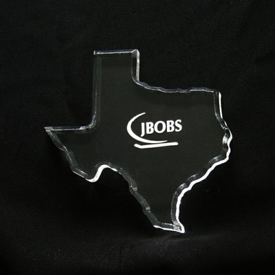 Texas State Paperweight in Thin Acrylic (4-1/4"x4")