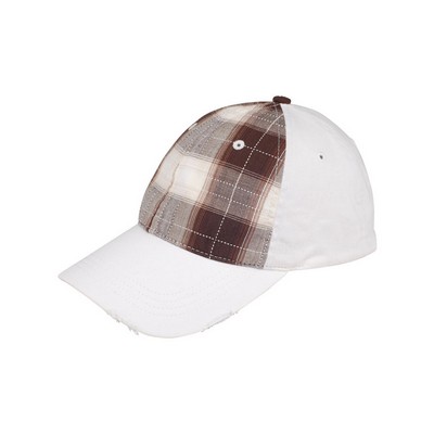 Soft Structured Plaid Front Fitted Cap