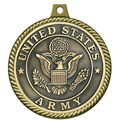 Stock Medal w/ Rope Border (US Army) 2 1/4"