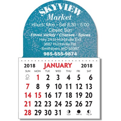 Designer Shaped Kwik-Stik Textured Vinyl Calendar w/ Dome Top