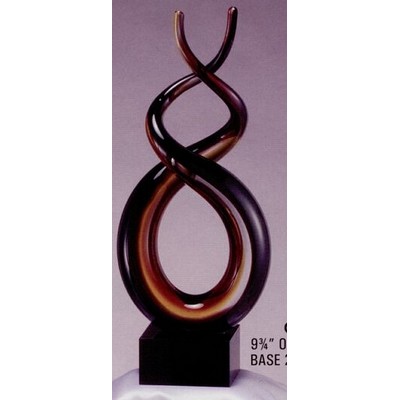 Art Glass Sculpture - 9.75" Figure 8