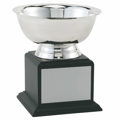 8" Paul Revere Silver Bowl Award w/Black Wood Base