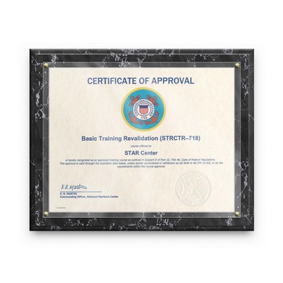 Black Marble Slide-In Certificate Plaque