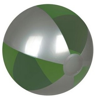 Inflatable Translucent Green/Silver Beach Ball (16")