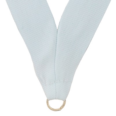 7/8" Wide RY Series V-Neck White Ribbon w/Metal Ring