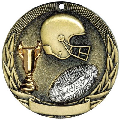 Football Tri-Colored Medal, 2"