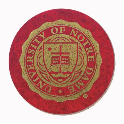 4" Round Leatherette Coaster