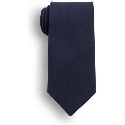 60" Extra Long Light Navy Blue Poplin Polyester Tie