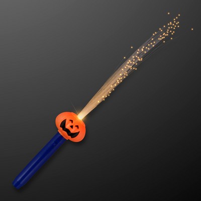 Pumpkin Face Fiber Optic LED Wand - BLANK