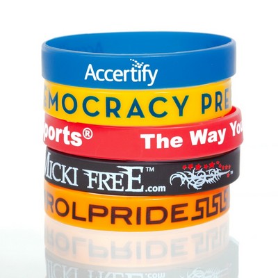 1/2" Silk-Screened Silicone Wristband