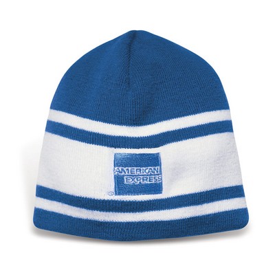 Norfolk Beanie w/Three Contrasting Stripes