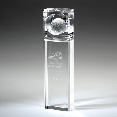 8-1/2" Absolute Golf Trophy Crystal Award