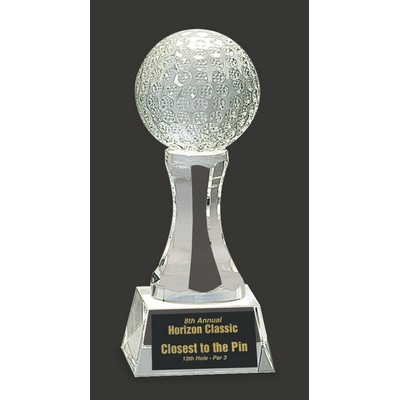 Golf Podium-CB Crystal Golf Ball Award M - 6'' H