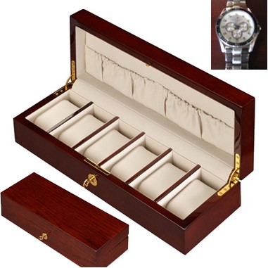 Mahogany 6 Watch Case w/ Rosewood Finishing