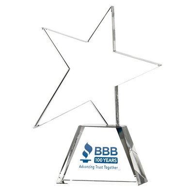 Trophy Award - Eye-catching Big Crystal Star on crystal base