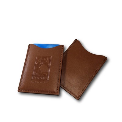 Custom Genuine Leather Hotel Room Key/ Card Holder (Debossed/ 1 Side)