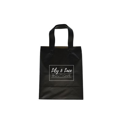 Frosted Black Colored Poly Flexi-Loop Bag/ 4 Mil (8"x5"x10")