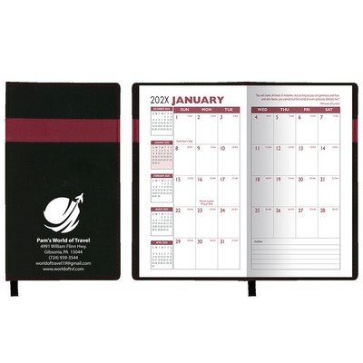 Joliett Series Soft Cover 2 Tone Vinyl Monthly Planner / 2 Color