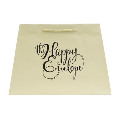 Inverted Trapezoid Matte Ivory Paper Euro Tote (12.5/16"x5.25"x11")