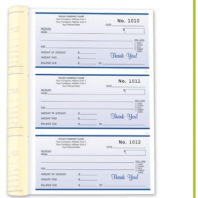 2 Part Receipt Form Books - 6½"x 8½"