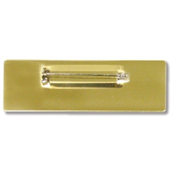 Gold Steel Beveled Metal Badge w/Pin Backing Blank (3"x1")