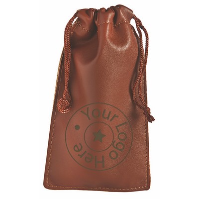 Leatherette Pull-String Pouch