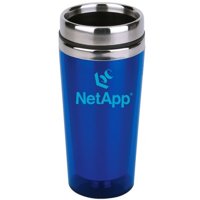 16 Oz. Blue Translucent Stainless Tumbler