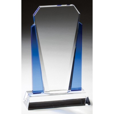 Clear & Blue Crystal Award